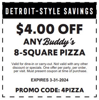 10 Off Buddy 39 s Pizza Coupons Promo Codes Deals Apr 2024 