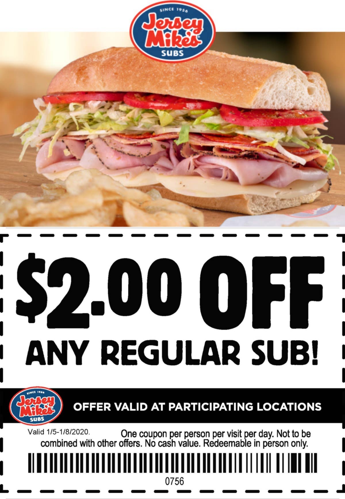 2 Off A Sub Sandwich At Jersey Mikes jerseymikes The Coupons App