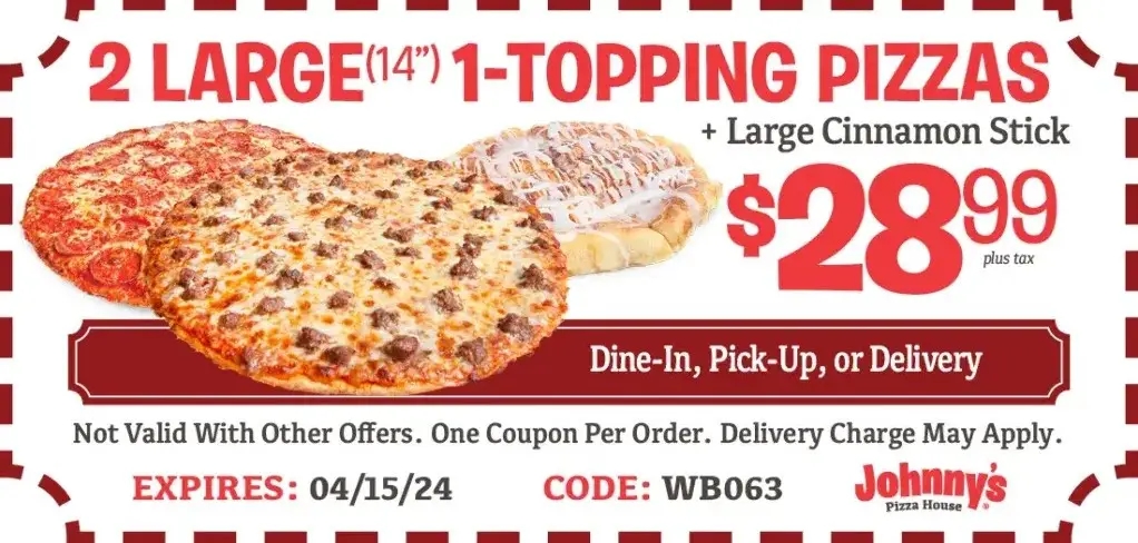  2 Off Johnny 39 s Pizza House Coupons Promo Codes Deals Apr 2024 