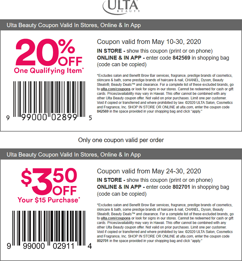  3 50 Off 15 At Ulta Beauty Or Online Via Promo Code 802701 ulta 