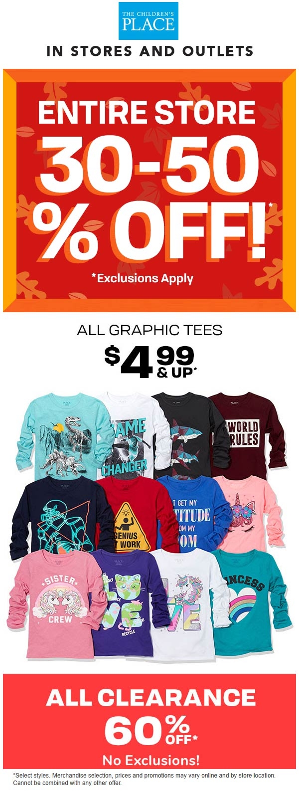 30 50 Off Everything At The Childrens Place Outlets 