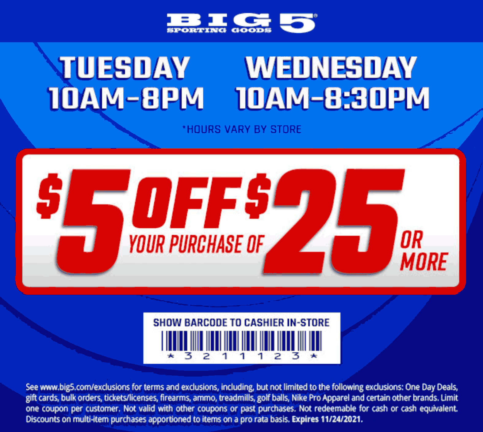  5 Off 25 At Big 5 Sporting Goods big5 The Coupons App 
