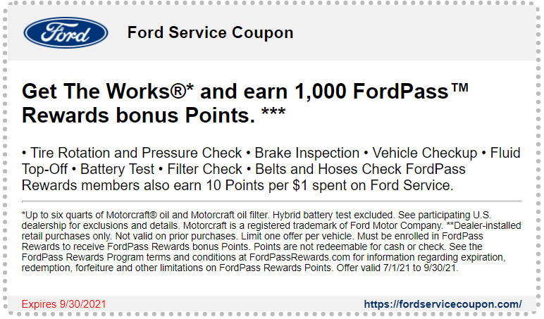 All Coupons Ford Service Coupon
