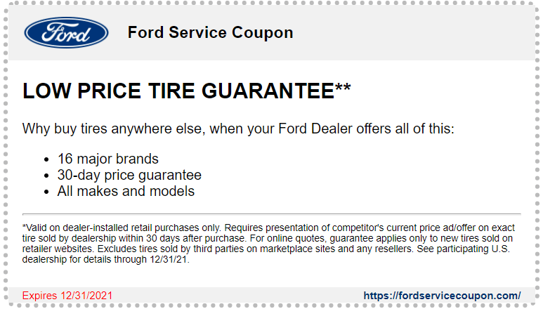 All Coupons Ford Service Coupon