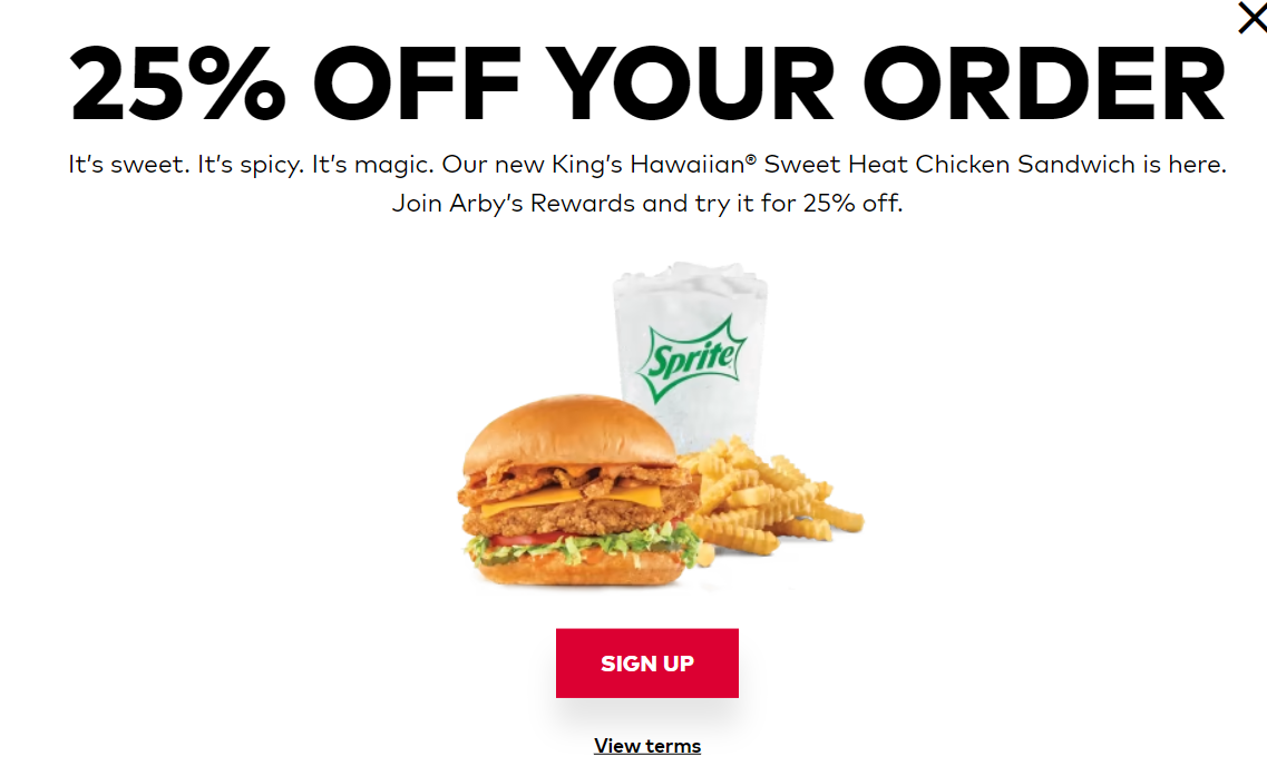 Arbys Coupon Code Get 25 Off King Hawaiian Sweet Heat Chicken