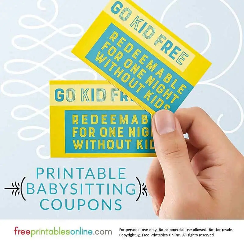 Babysitting Coupon Free Printable Babysitting Coupon Free Printable