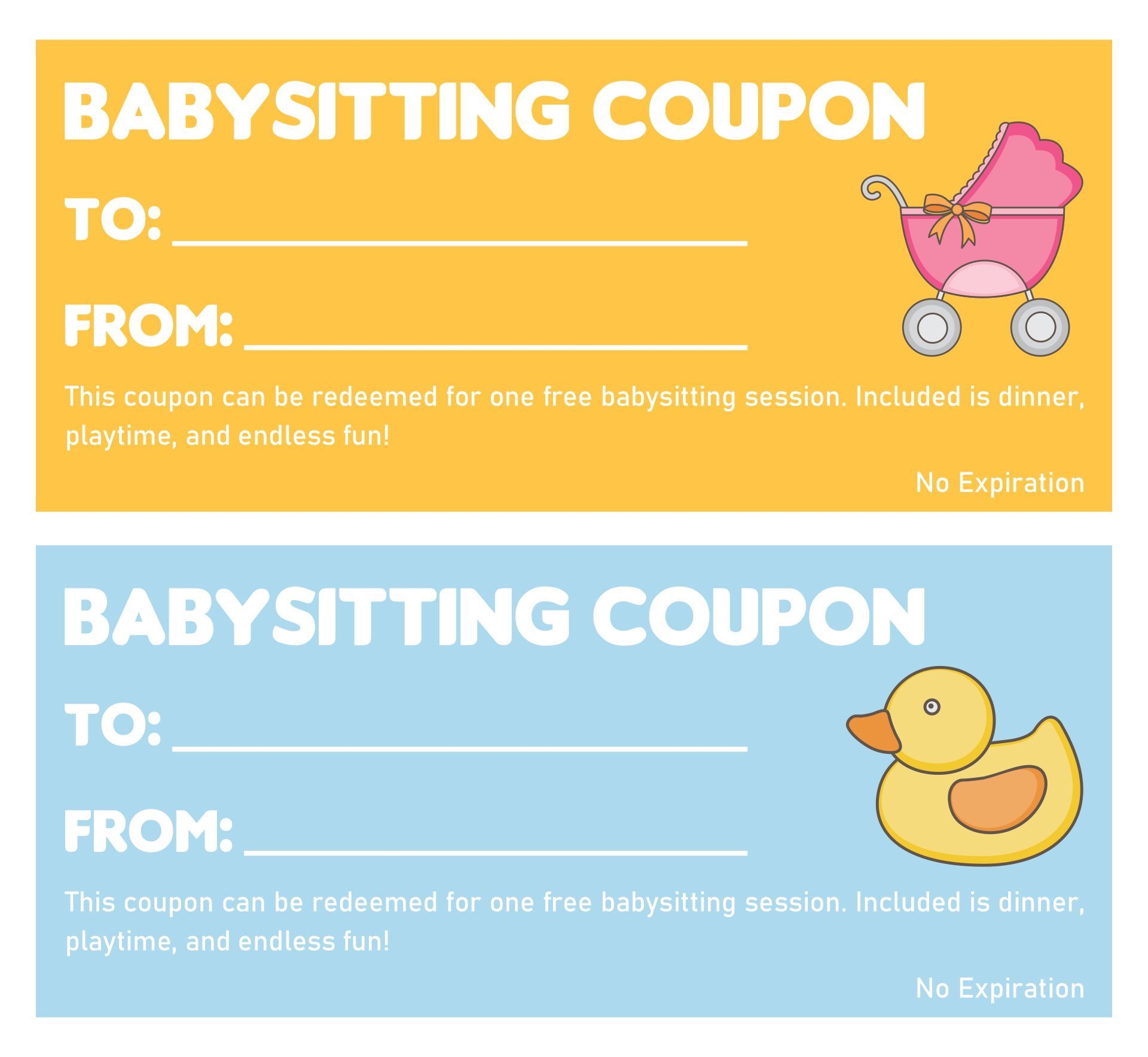 Babysitting Voucher Template 10 Free PDF Printables Printablee 
