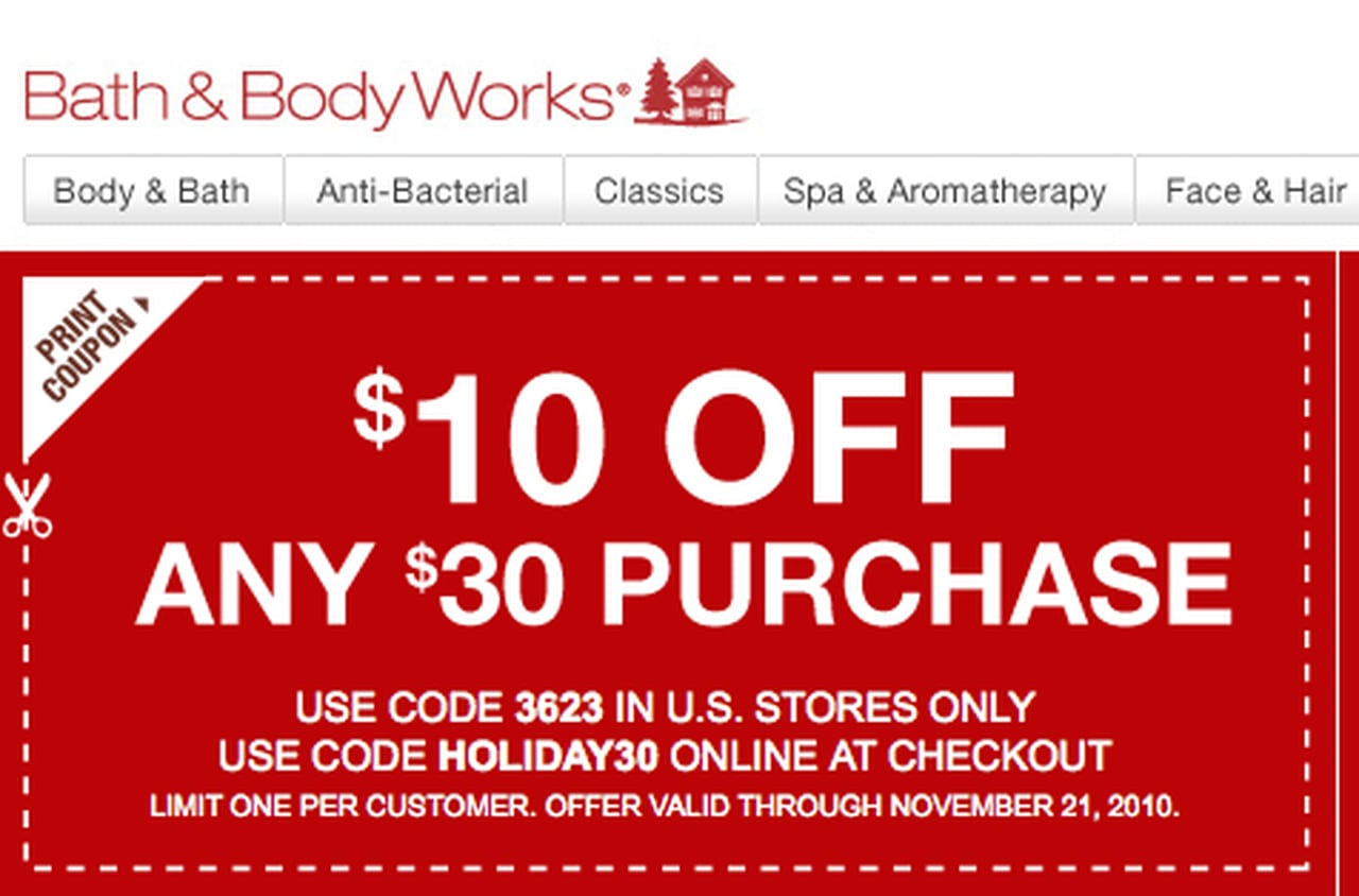 Bath And Body Works Coupon Printable
