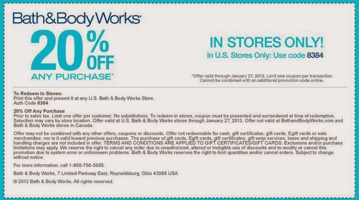 Bath And Body Works Printable Coupons September 2015