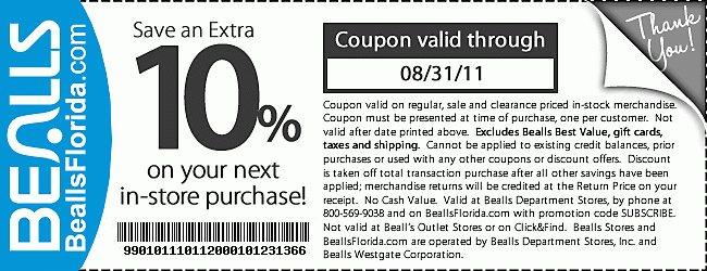 Bealls Printable Coupons