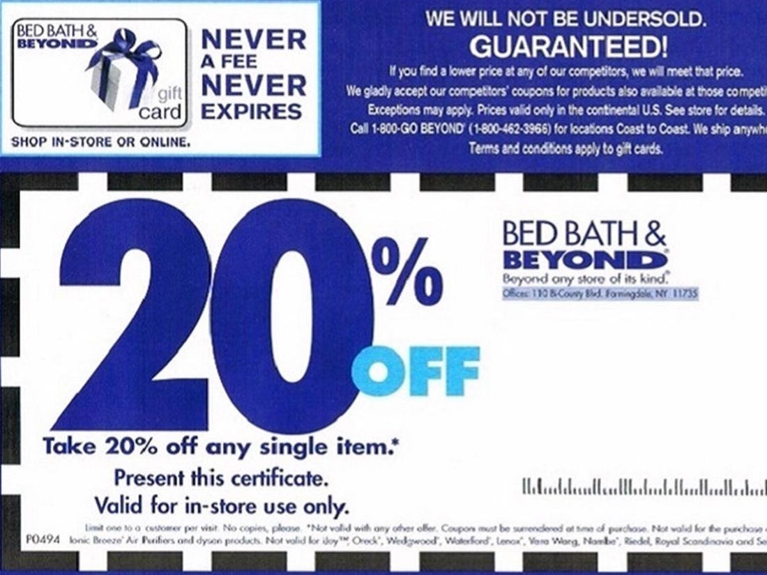 Bed Bath And Beyond Printable Coupon 20 Off Entire Purchase 2021 Today 