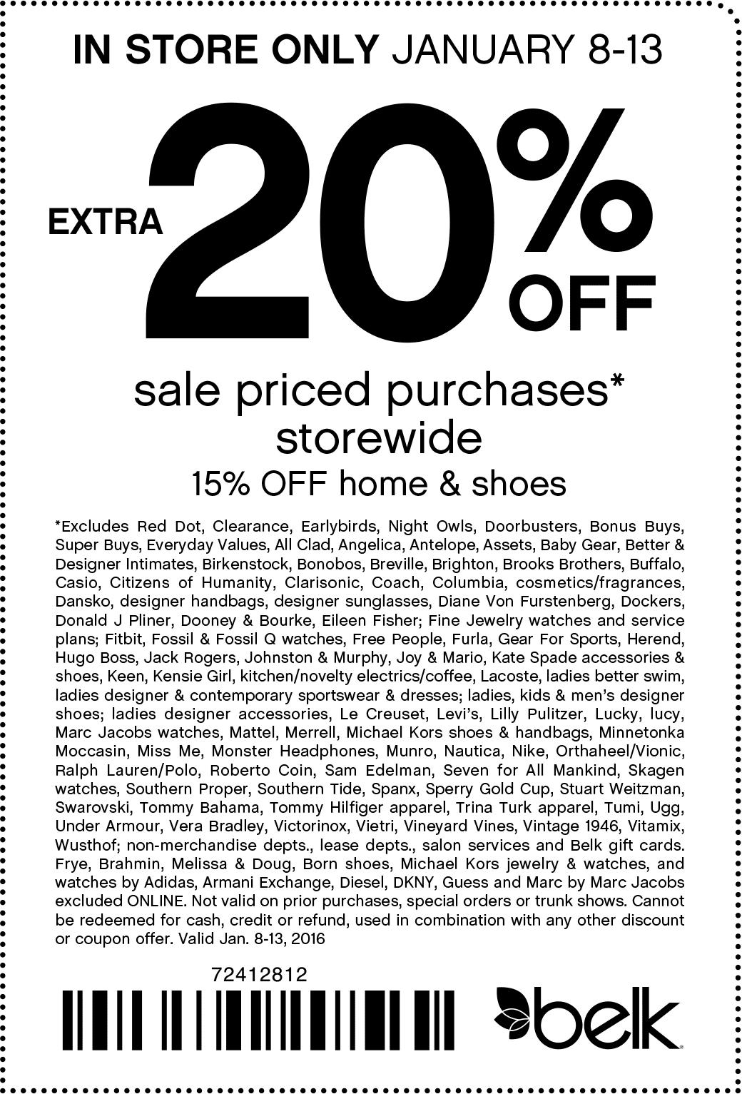 Belk Printable Coupon