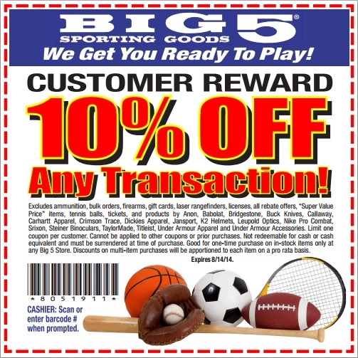 Big 5 Coupons Printable 2018 Printable Word Searches