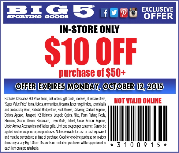Big 5 Coupons Printable