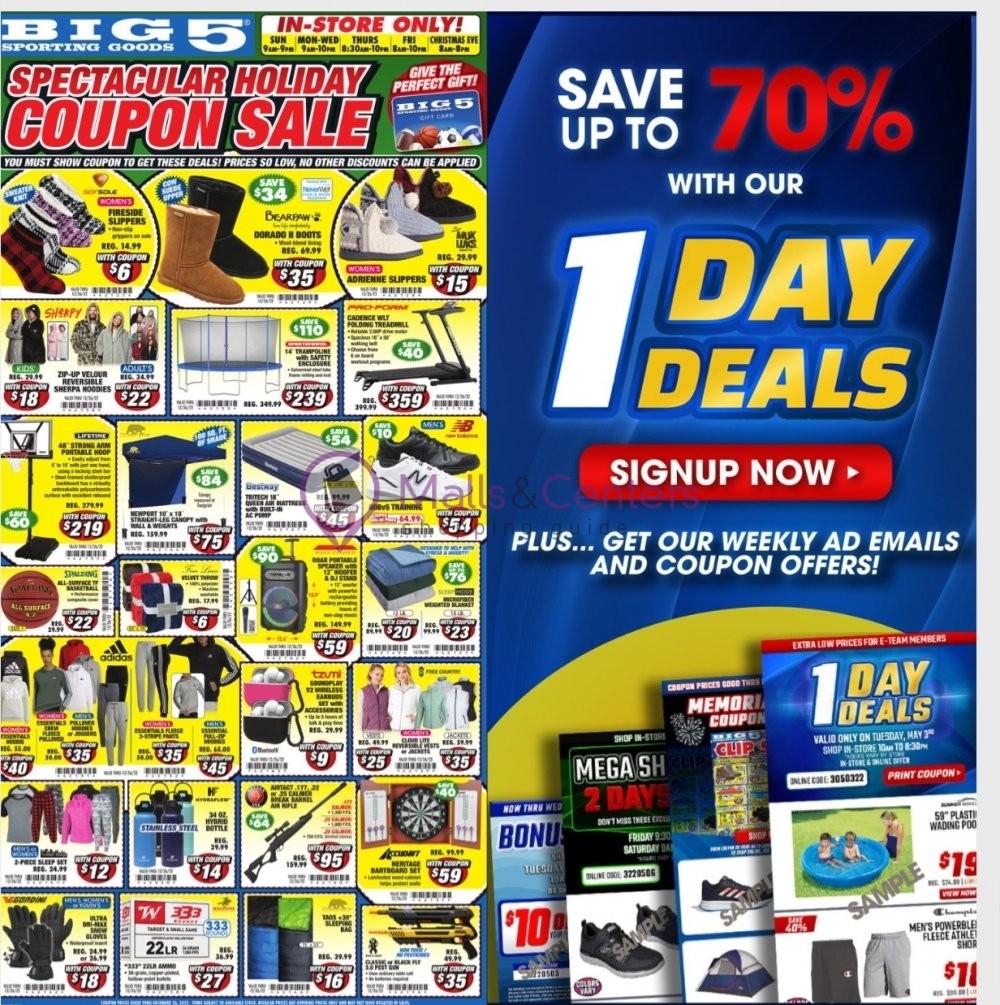 Big 5 Sporting Goods Weekly Ad Valid From 12 18 2022 To 12 26 2022 