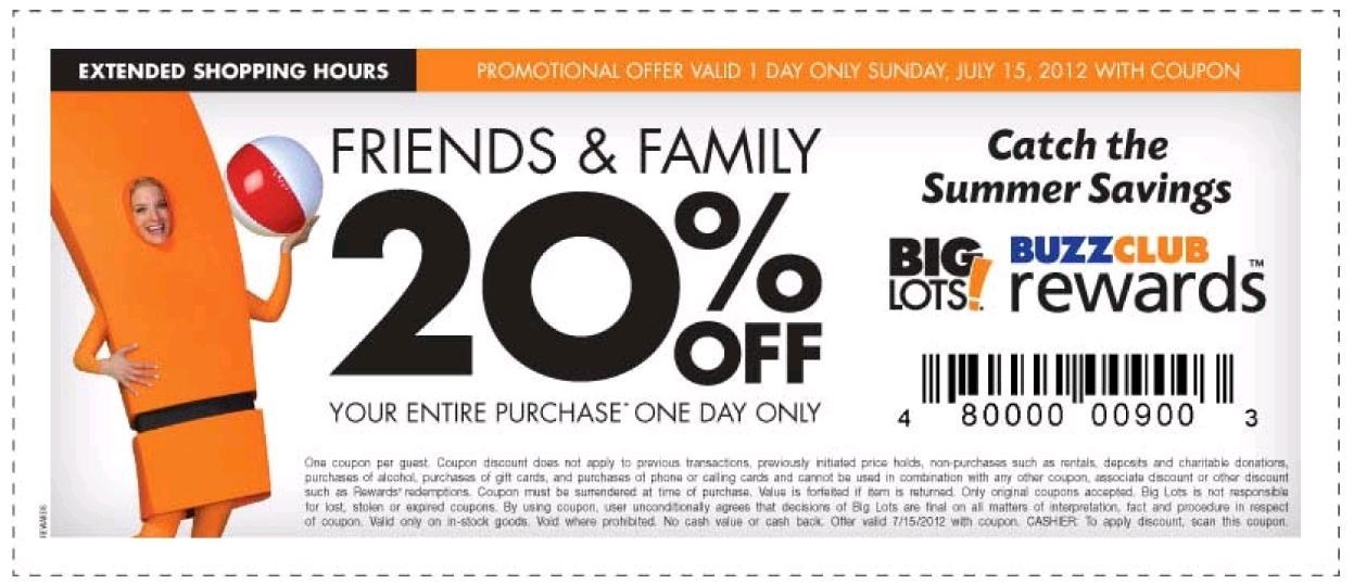 Big Lots 20 Off Printable Coupon
