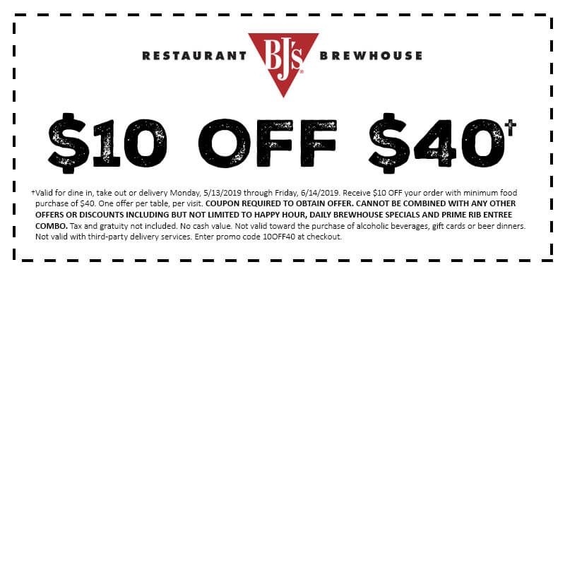 Bjs Brewhouse 10 Off 40 Coupon Printable Printable Word Searches