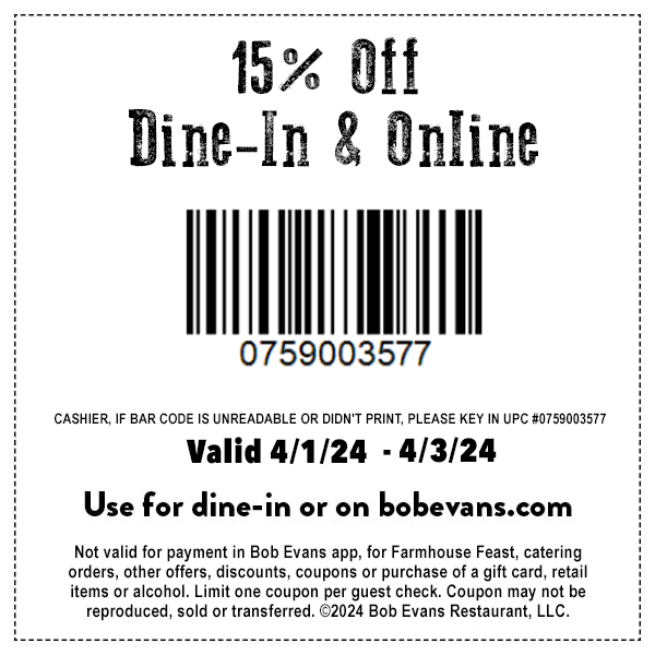 Bob Evans Store Coupon Printable Worksheets Library