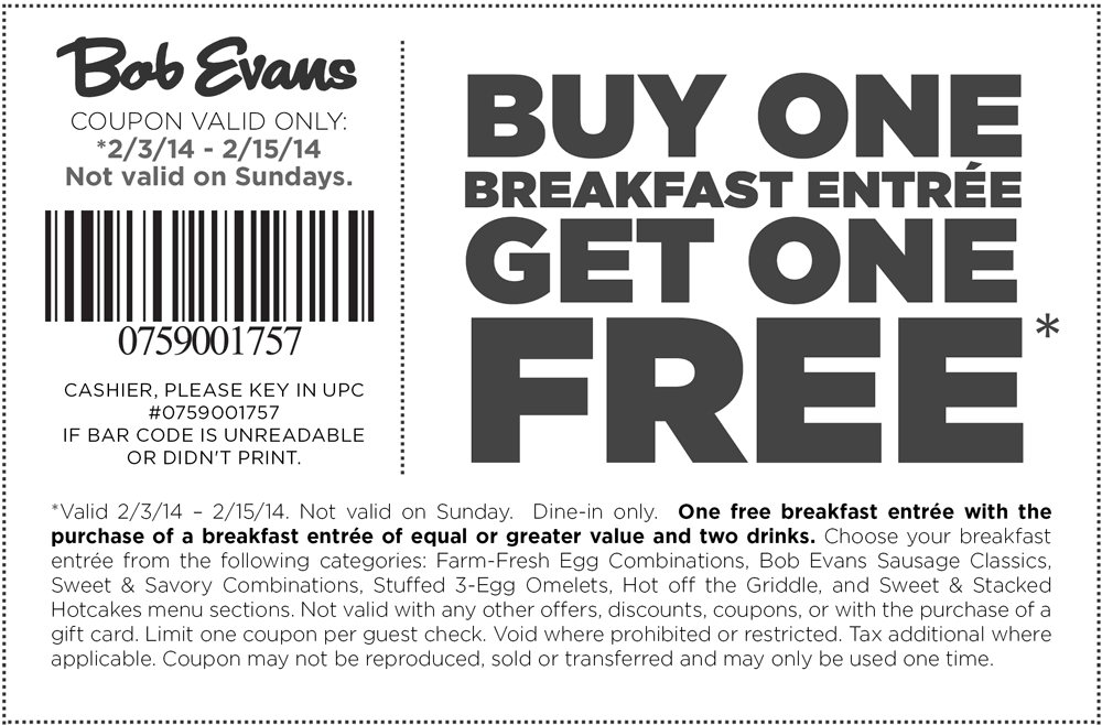 Bob Evans Store Coupon Printable Worksheets Library
