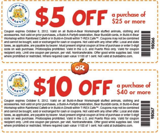 Build A Bear Coupon Printable