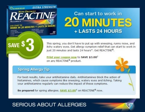 Canadian Daily Deals Reactine 3 Off Printable Coupon Livingwell ca