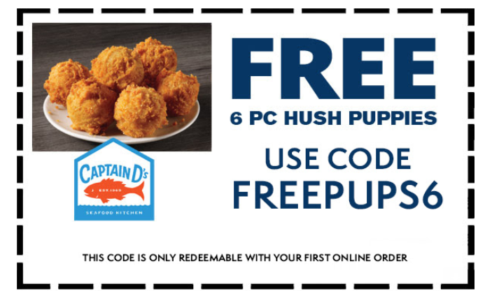 Captain D 39 s Coupon Code Get Free 6 Hush Puppies With Your First Onlin