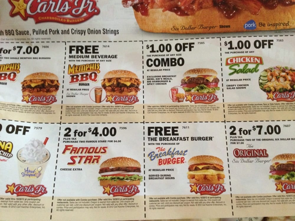 Carls Jr Printable Coupons