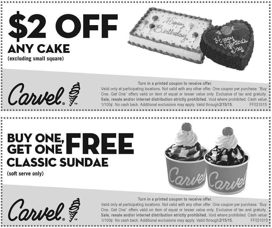 Carvel Printable Coupon