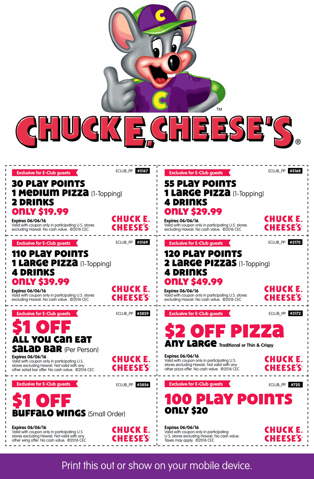 Chuck E Cheese Coupons 2025 Printable Joey Rosita