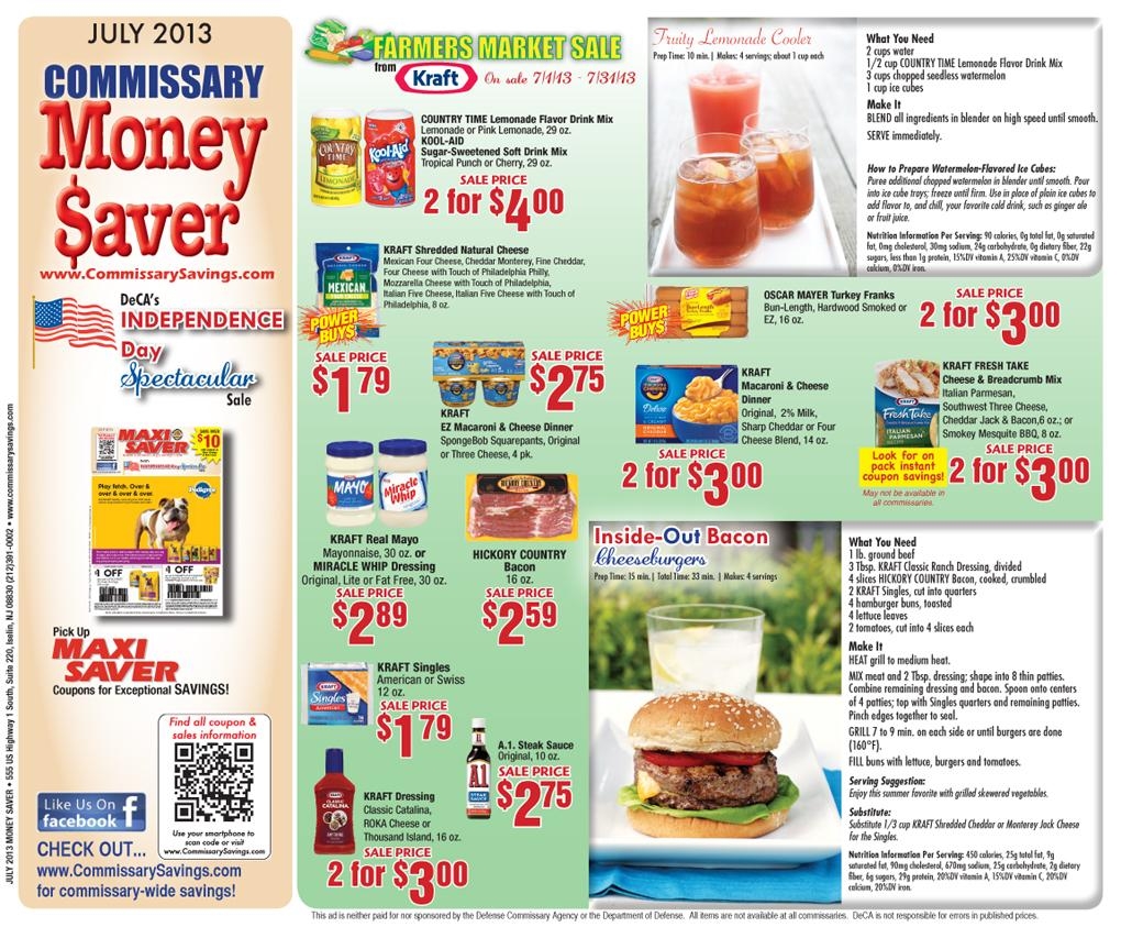 Commissary Coupons July 2013