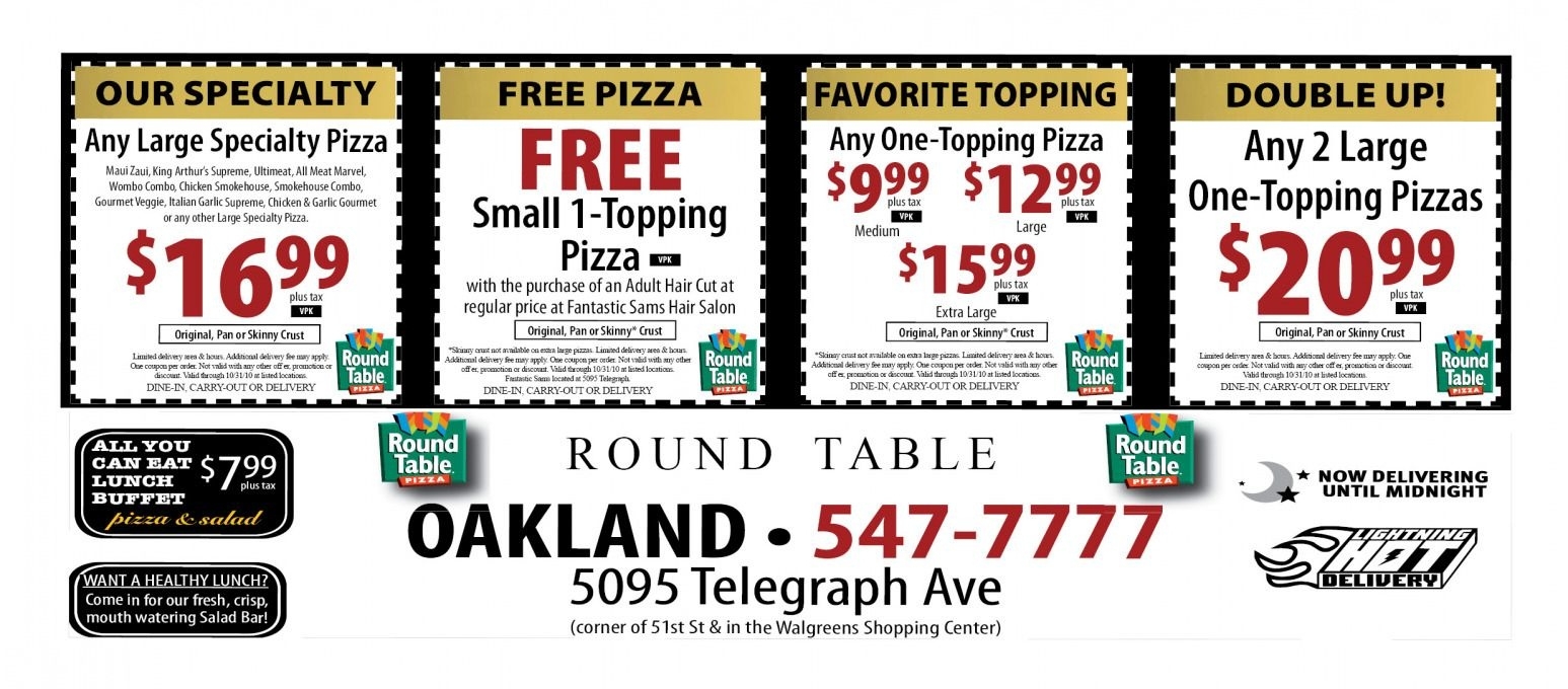 Coupon Round Table Pizza Printable