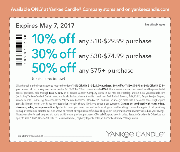Current Yankee Candle Printable Coupons Save Money On Hot Fragrances