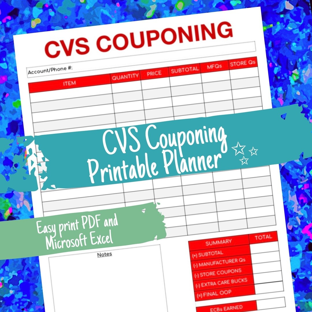 CVS Couponing Printable Coupon Shopping Checkout Tracker Couponer 