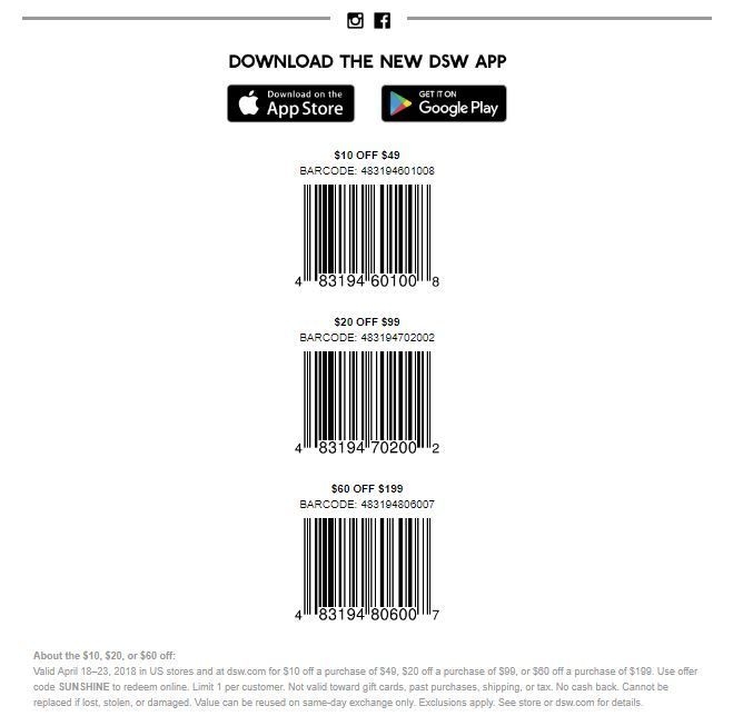 Dsw Printable Coupon