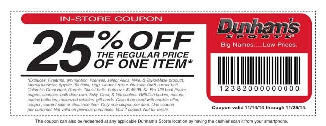 Dunham 39 s 25 Off Printable Coupon