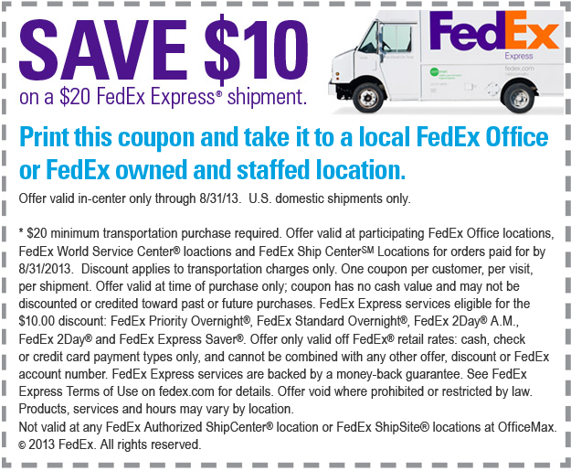 Fedex Printable Coupon