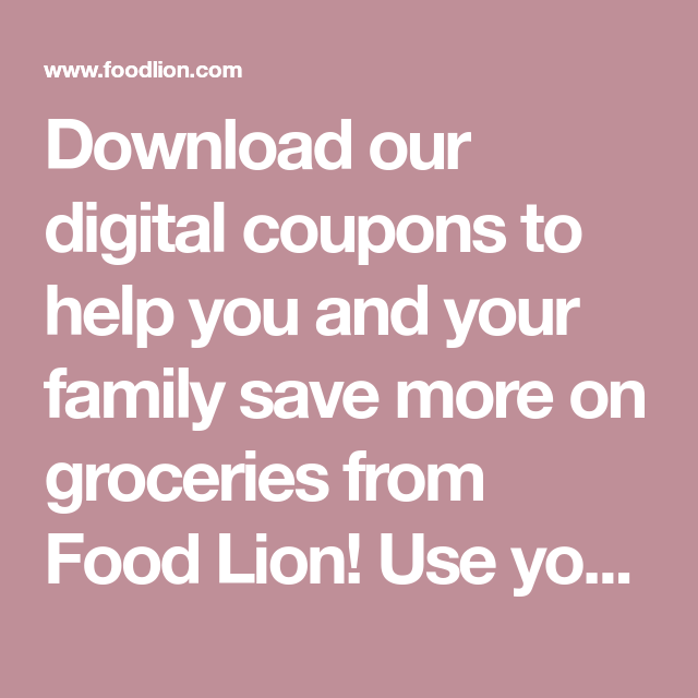 Food Lion Printable Coupons Printable Word Searches
