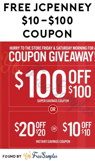 FREE 10 Off 10 JCPenney Coupon In Store On 12 23 Yo Free Samples