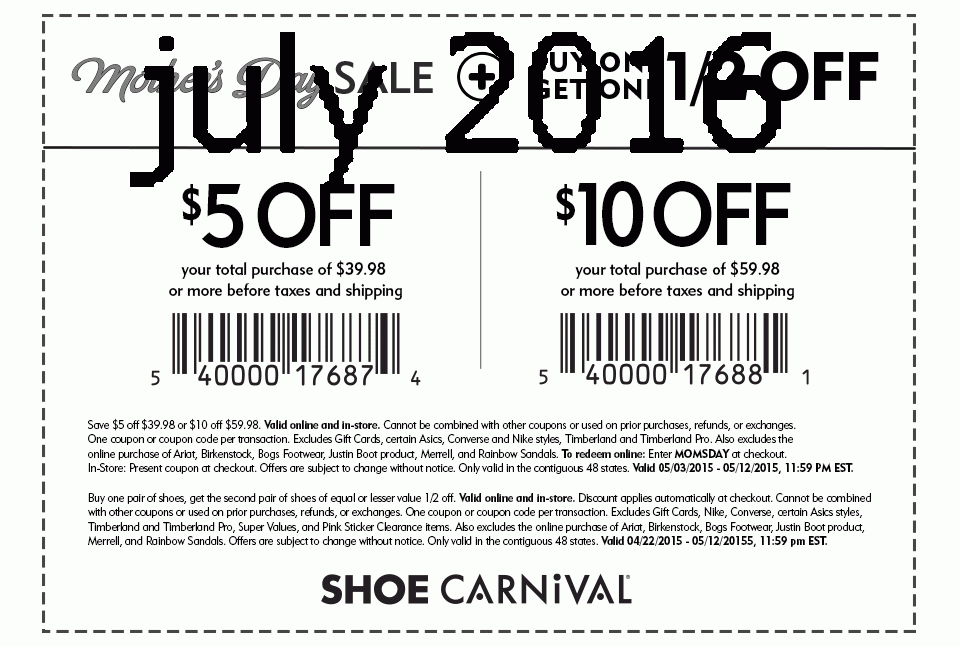 Free Printable Coupons Shoe Carnival Coupons