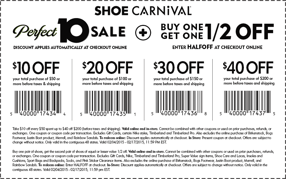 Free Printable Coupons Shoe Carnival Coupons