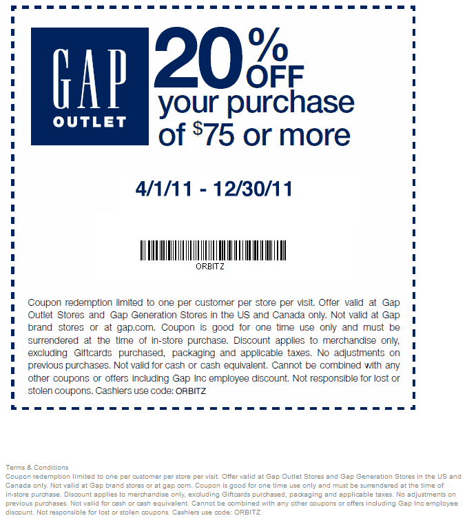 Gap Factory Coupons In Store Printable