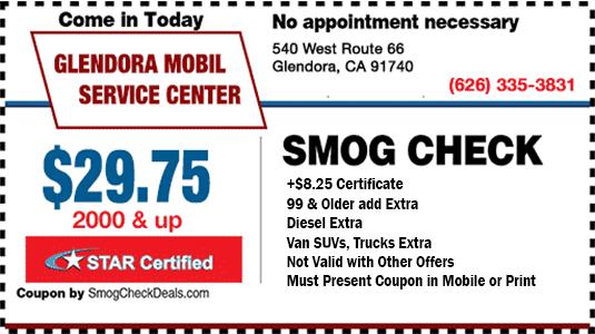 Glendora Mobil Smog Service Center 29 75 Discount Smog Coupons
