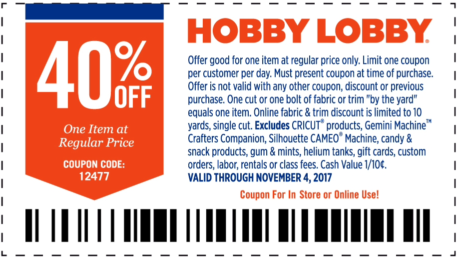 Hobby Lobby Coupon 2025 John H Groves