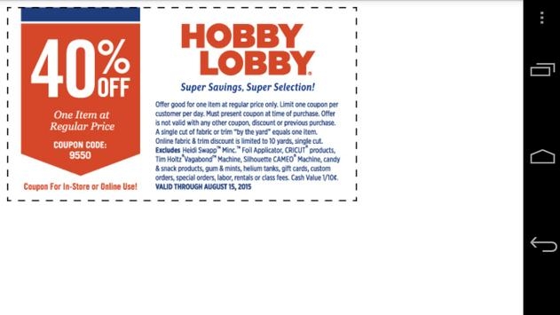 Hobby Lobby Coupon App
