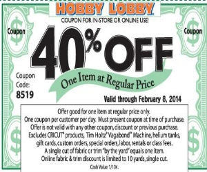 Hobby Lobby Coupon For 40 Off One Regular Priced Item Printable 