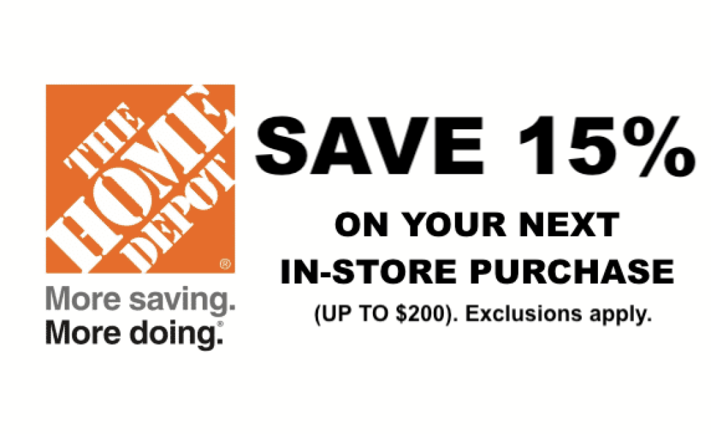 Home Depot 15 Off Printable Coupon Delivered Instantly To Your Inbox 