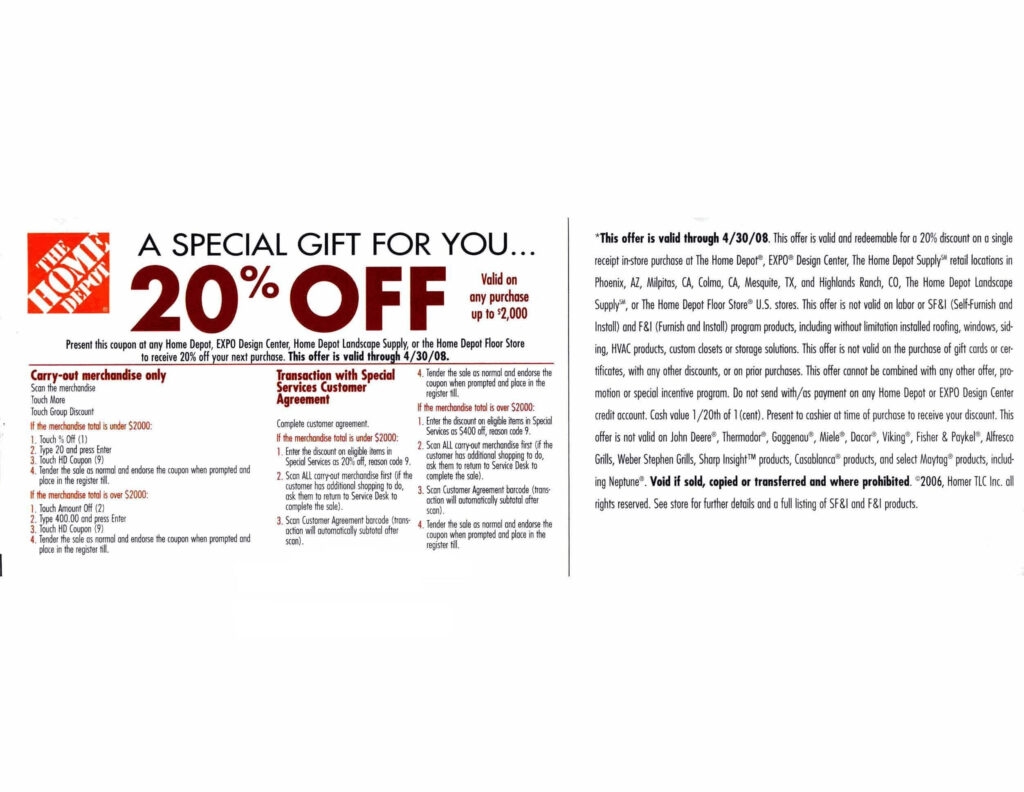 Home Depot Coupons 20 Off Home Decor Rossy Printable