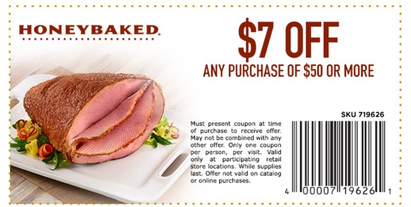 Honey Baked Ham 7 OFF Coupon Printable 50 OFF Coupon
