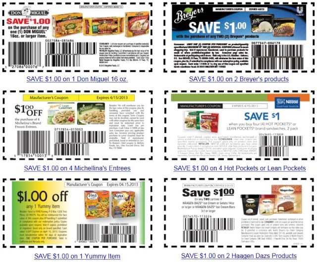 HOT Frozen Foods Printable Coupons NorCal Coupon Gal Worksheets 