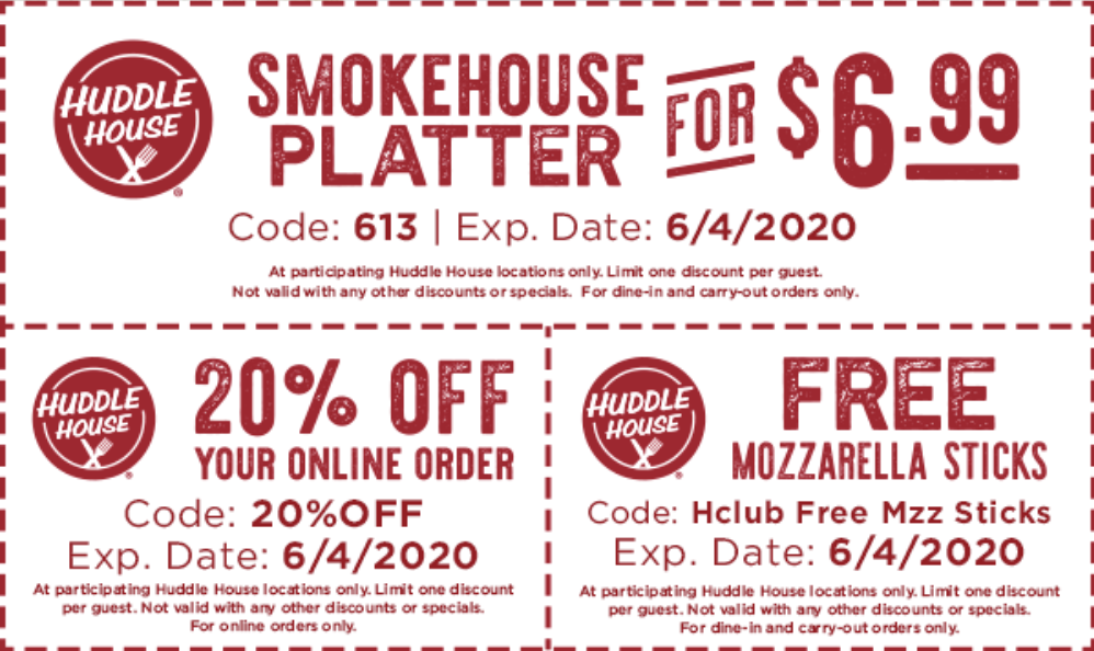 Huddle House Printable Coupons 2023 FreePrintable me